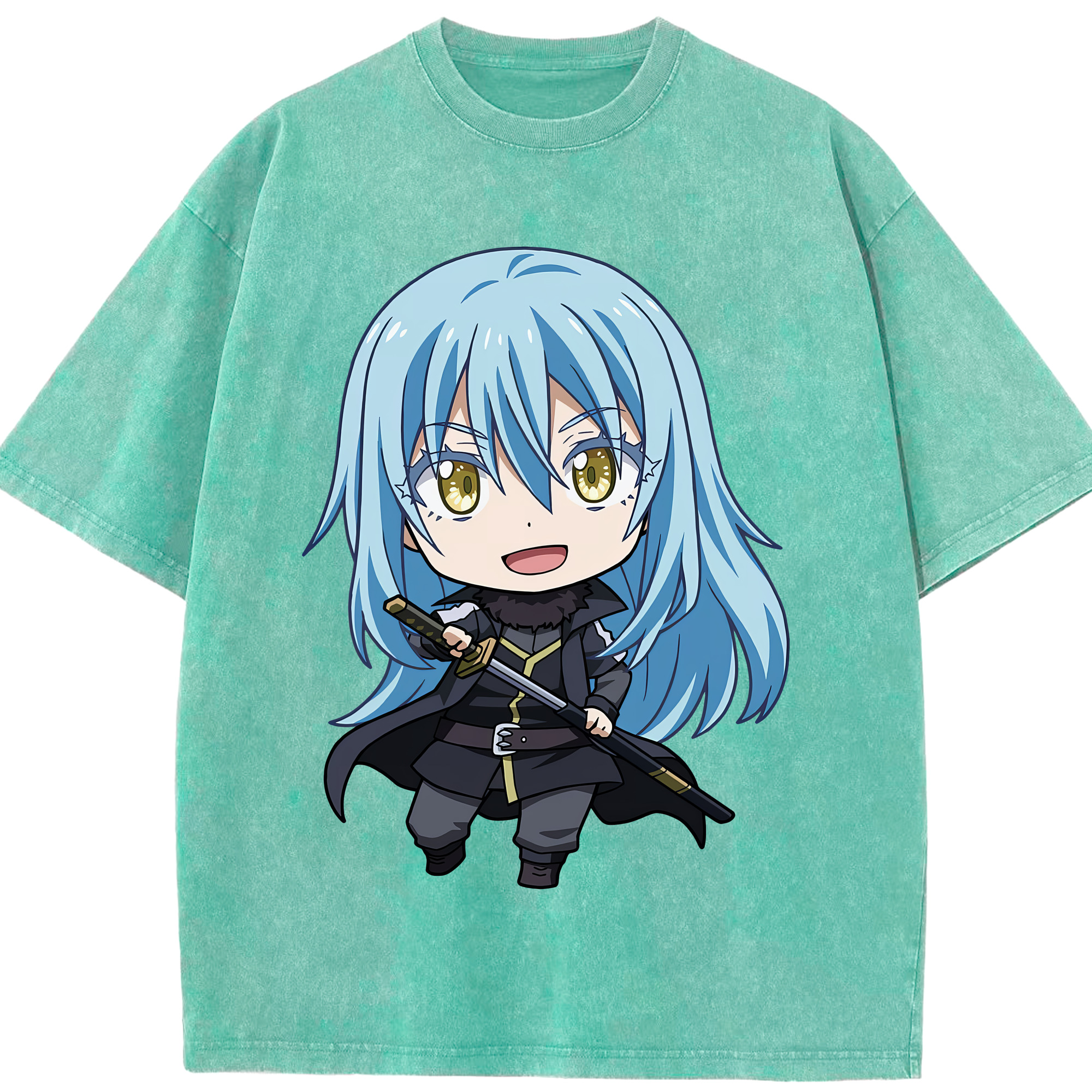 （画像用） 転スラ Regarding Reincarnated to Slime 綿100% ヴィンテージ風 半袖Tシャツ（フロントプリント）